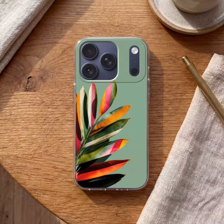 Bladeren - Tak - Kleurrijk Telefoonhoesje iPhone 17 Pro klein -sfeer1
