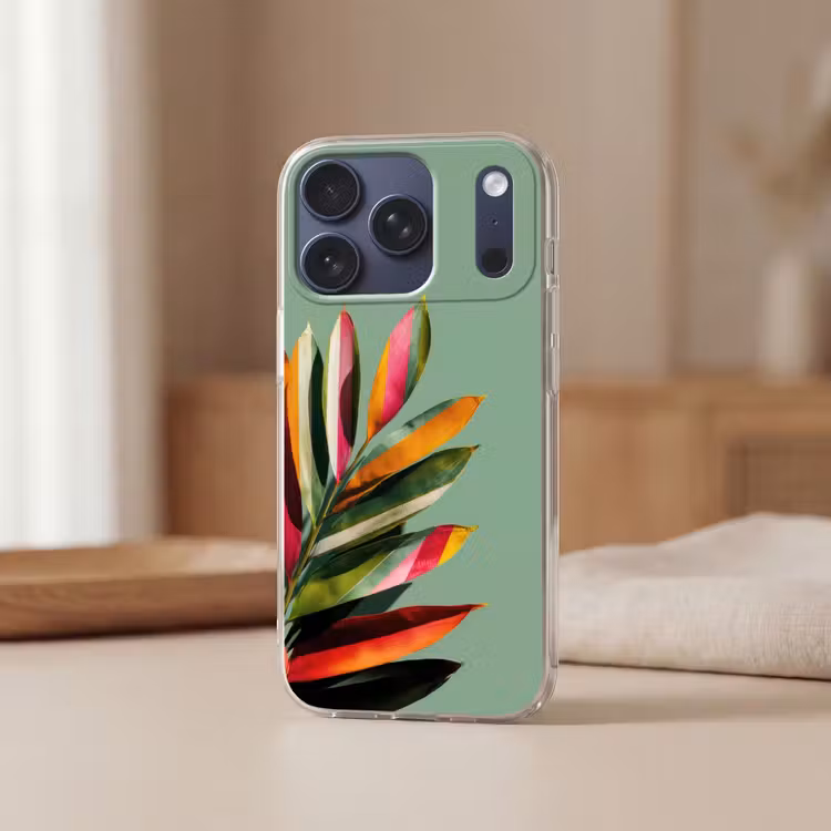 Bladeren - Tak - Kleurrijk Telefoonhoesje iPhone 17 Pro klein -sfeer2
