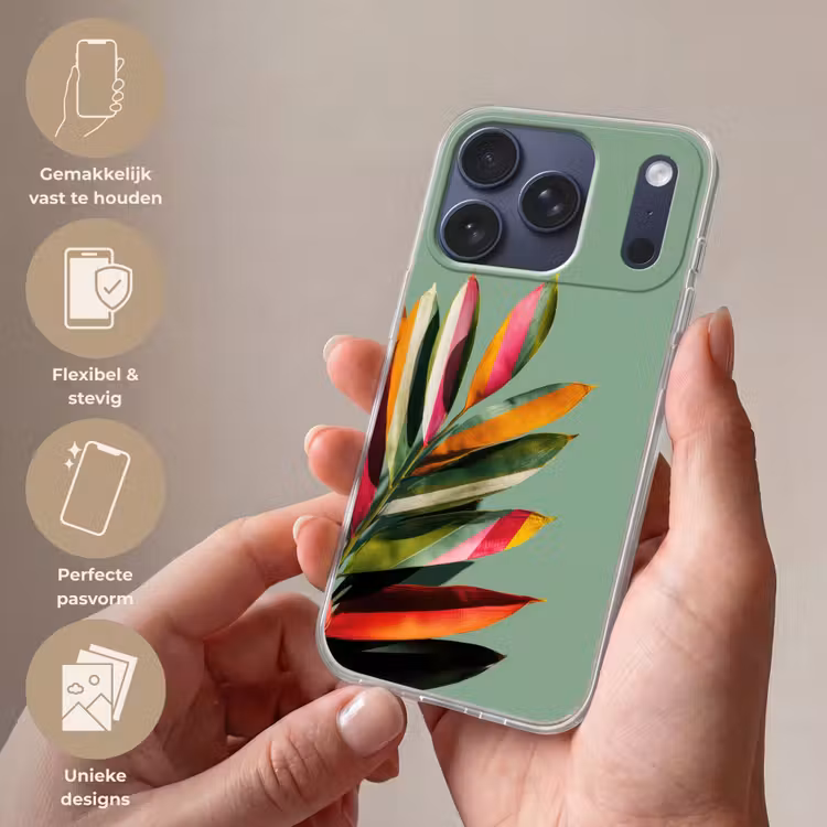 Bladeren - Tak - Kleurrijk Telefoonhoesje iPhone 17 Pro klein -sfeer3_NL