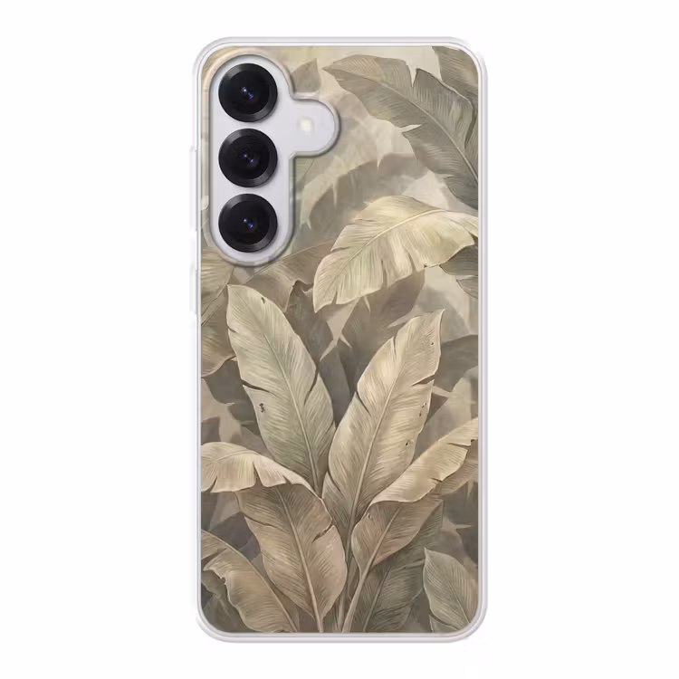 Bladeren - Tropisch - Natuur - Modern - Beige Telefoonhoesje Samsung Galaxy S26 klein -3d