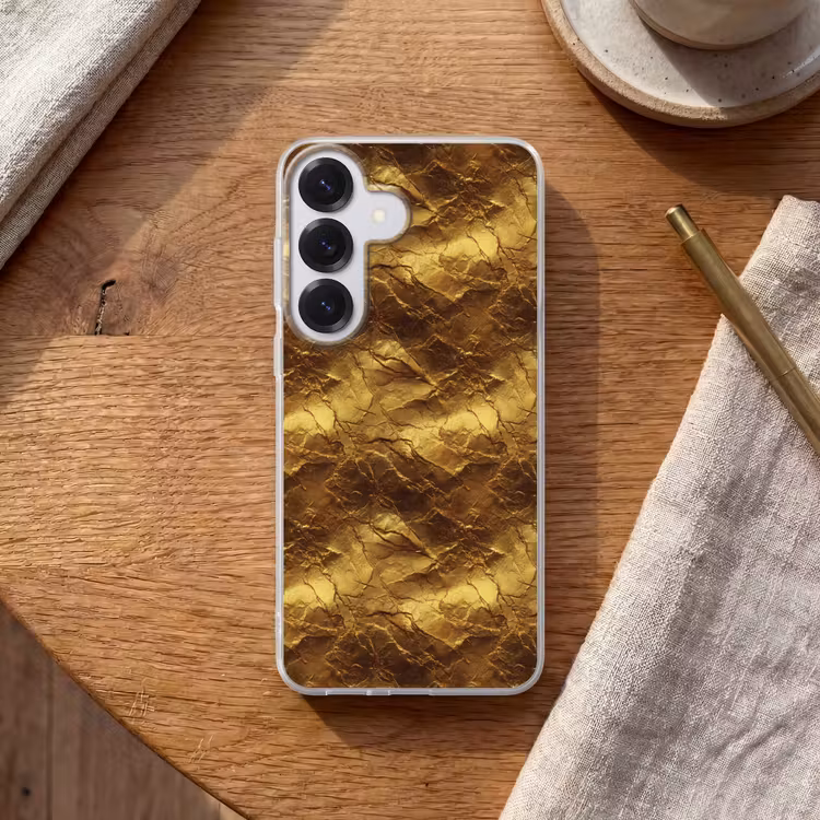 Bladgoud - Textuur - Goud Telefoonhoesje Samsung Galaxy S26 klein 975 -sfeer1