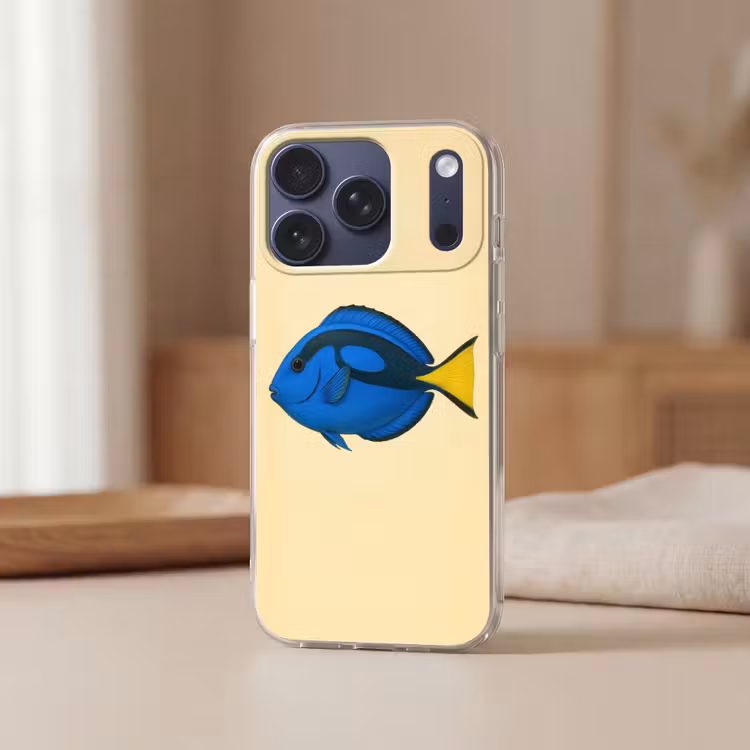 Blauw - Dory - Vis - Staartvin Telefoonhoesje iPhone 17 Pro klein -sfeer2