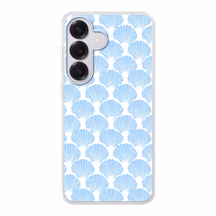 Blauw - Wit - Schelpen - Grafisch - Structuur Telefoonhoesje Samsung Galaxy S26 klein 975 -3d