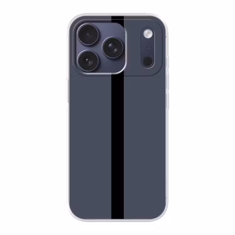 Blauw - Zwart - Streep - Minimalistisch Telefoonhoesje iPhone 17 Pro klein -3d
