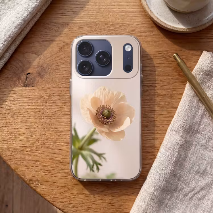 Bloem - Minimalistisch - Groen Telefoonhoesje iPhone 17 Pro klein -sfeer1