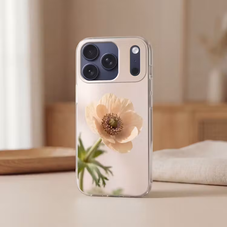 Bloem - Minimalistisch - Groen Telefoonhoesje iPhone 17 Pro klein -sfeer2