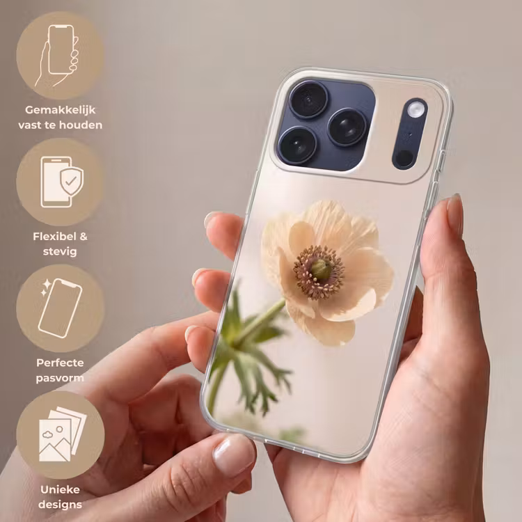 Bloem - Minimalistisch - Groen Telefoonhoesje iPhone 17 Pro klein -sfeer3_NL
