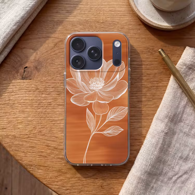 Bloem - Minimalistisch - Wit Telefoonhoesje iPhone 17 Pro klein -sfeer1