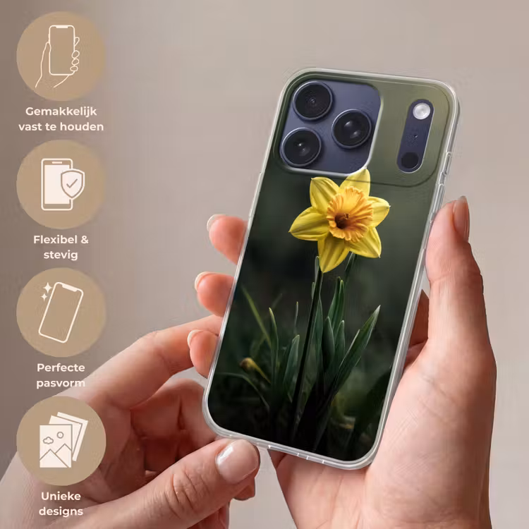 Bloem - Narcis - Gras - Geel Telefoonhoesje iPhone 17 Pro klein -sfeer3_NL