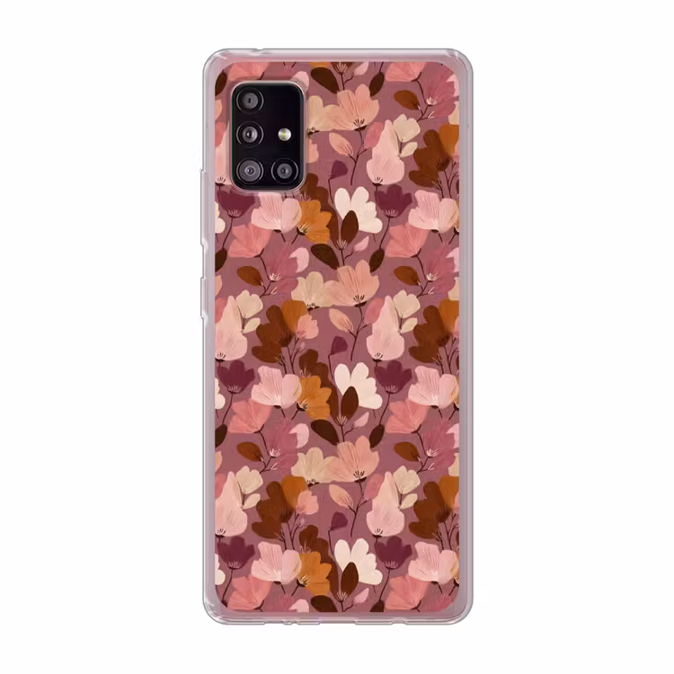 Bloem - Patroon - Roze Telefoonhoesje Samsung Galaxy A51 5G klein 373 -3d