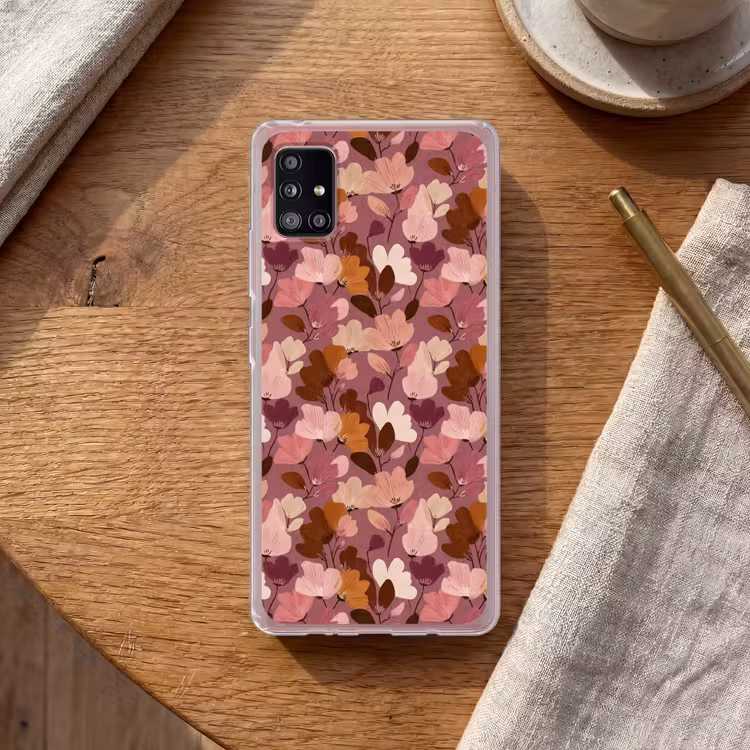 Bloem - Patroon - Roze Telefoonhoesje Samsung Galaxy A51 5G klein 373 -sfeer1