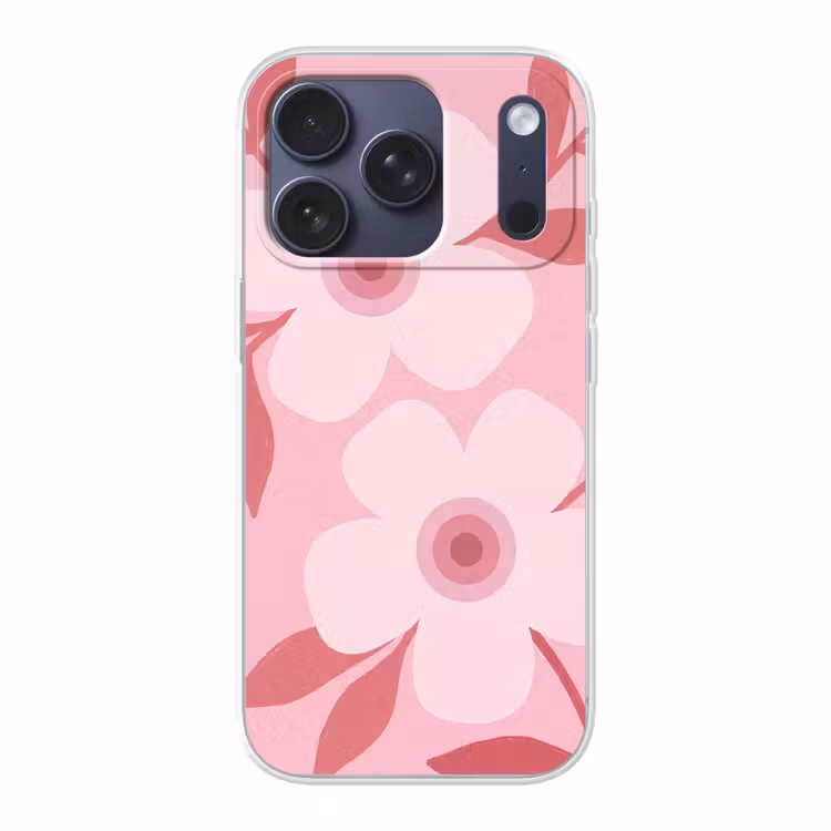 Bloemen - Abstract - Modern - Roze - Natuur Telefoonhoesje iPhone 17 Pro klein -3d