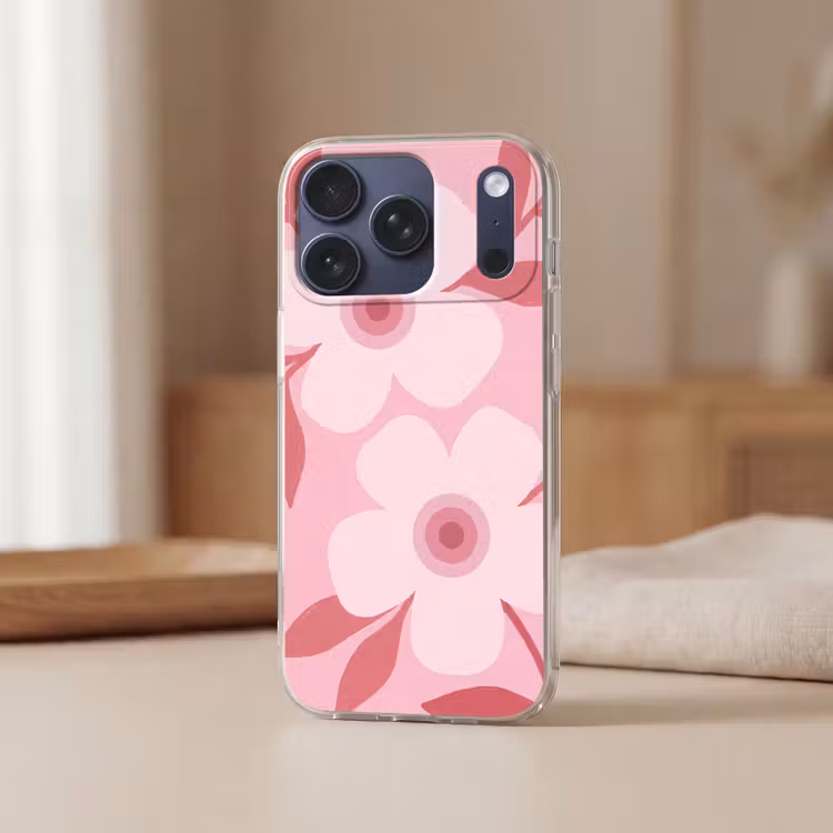 Bloemen - Abstract - Modern - Roze - Natuur Telefoonhoesje iPhone 17 Pro klein -sfeer2