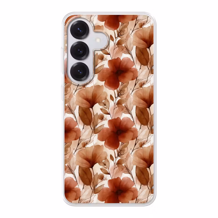 Bloemen - Aquarel - Botanisch - Terracotta Telefoonhoesje Samsung Galaxy S26 klein 975 -3d