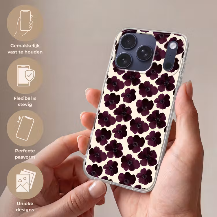 Bloemen - Aquarel - Paars Telefoonhoesje iPhone 17 Pro klein 878 -sfeer3_NL