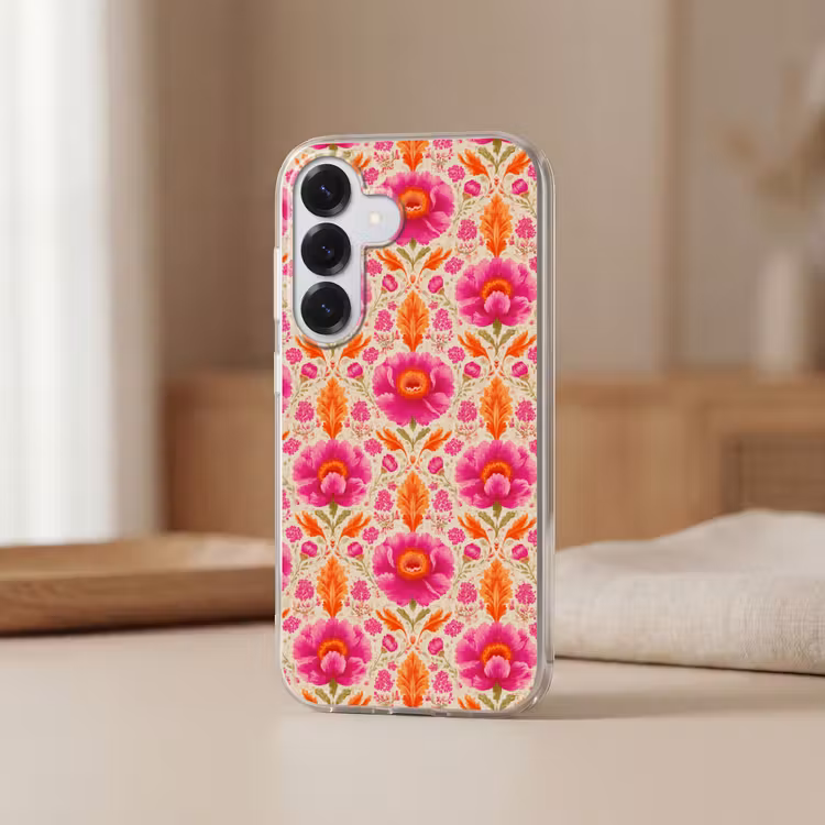 Bloemen - Barok - Roze - Oranje Telefoonhoesje Samsung Galaxy S26 klein 975 -sfeer2