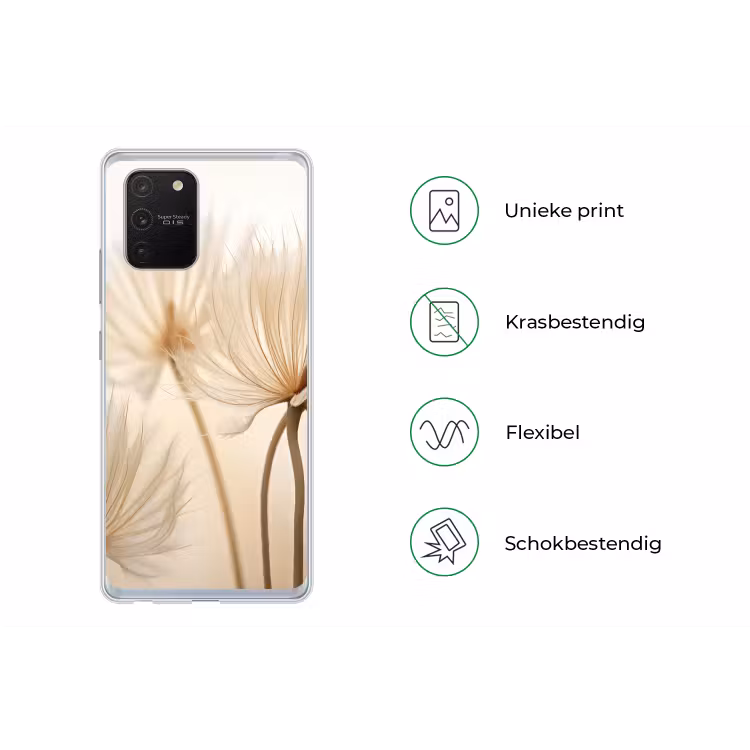 Bloemen - Beige - Natuur Telefoonhoesje Samsung Galaxy S10 Lite klein -specsS10Lite