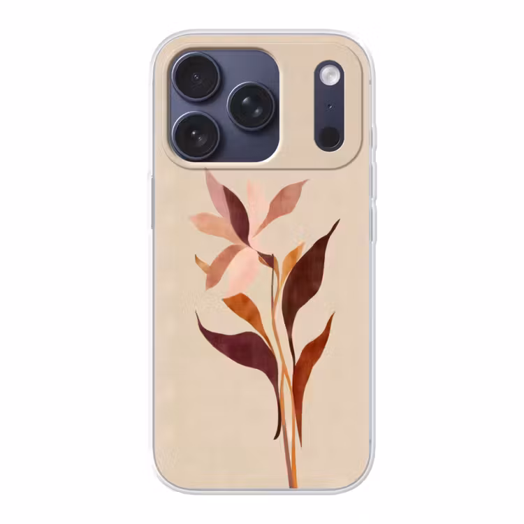 Bloemen - Blaadjes - Minimalistisch - Roze Telefoonhoesje iPhone 17 Pro klein -3d
