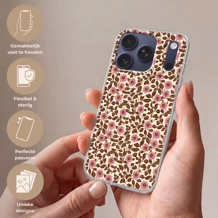 Bloemen - Bladeren - Kleurrijk Telefoonhoesje iPhone 17 Pro klein 878 -sfeer3_NL