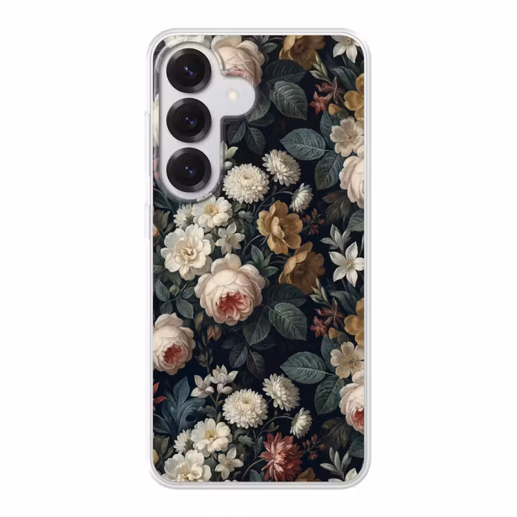Bloemen - Boeket - Botanisch - Vintage - Donkere achtergrond Telefoonhoesje Samsung Galaxy S26 klein -3d