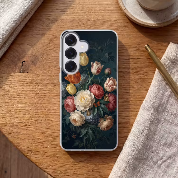 Bloemen - Boeket - Natuur - Klassiek - Donker Telefoonhoesje Samsung Galaxy S26 klein -sfeer1