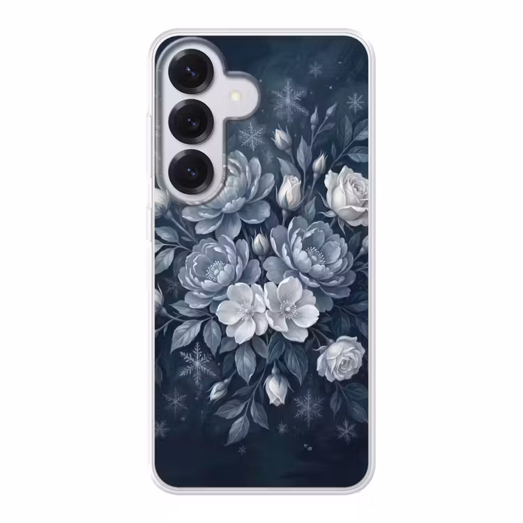 Bloemen - Boeket - Winter - Abstract - Blauw Telefoonhoesje Samsung Galaxy S26 klein -3d