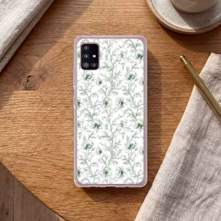Bloemen - Getekend - Groen Telefoonhoesje Samsung Galaxy A51 5G klein 373 -sfeer1