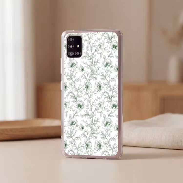 Bloemen - Getekend - Groen Telefoonhoesje Samsung Galaxy A51 5G klein 373 -sfeer2