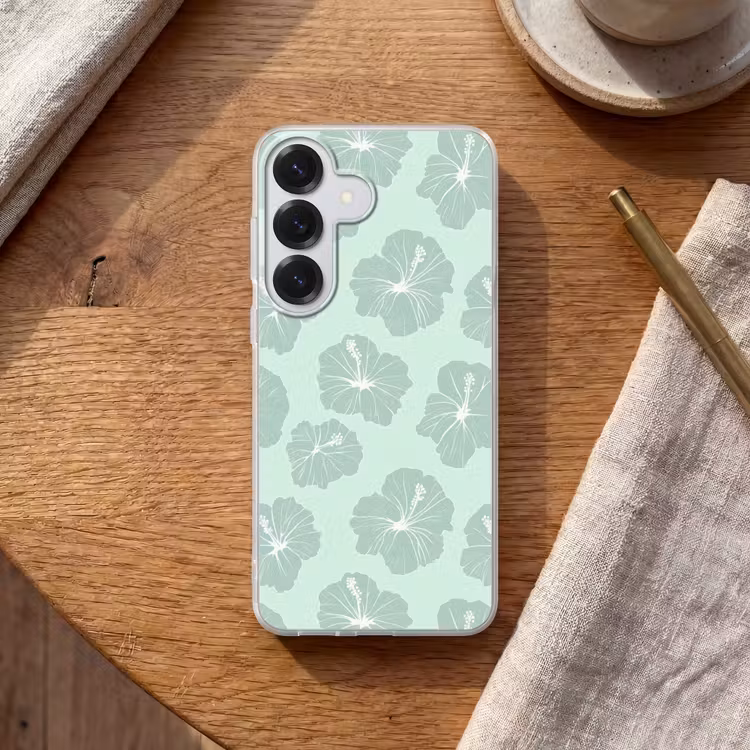 Bloemen - Hibiscus - Mint Telefoonhoesje Samsung Galaxy S26 klein 975 -sfeer1