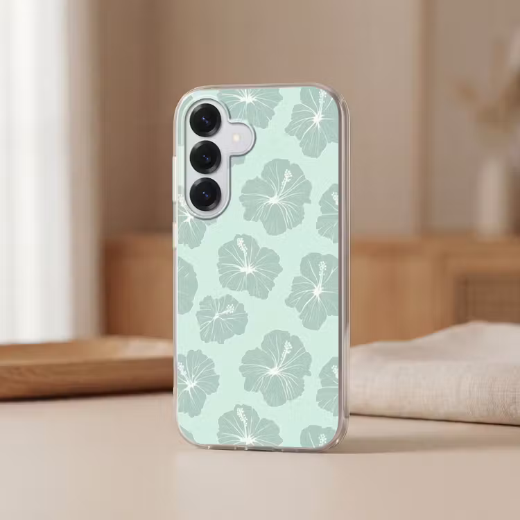 Bloemen - Hibiscus - Mint Telefoonhoesje Samsung Galaxy S26 klein 975 -sfeer2