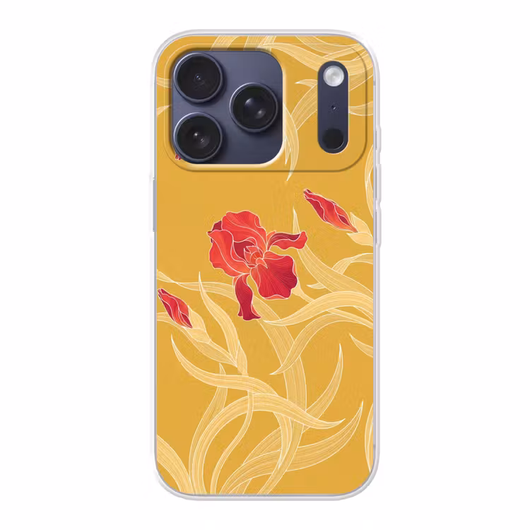 Telefoonhoesje - Bloemen - Illustratie - Rood - Bloemen - Illustratie - Rood Telefoonhoesje iPhone 17 Pro klein