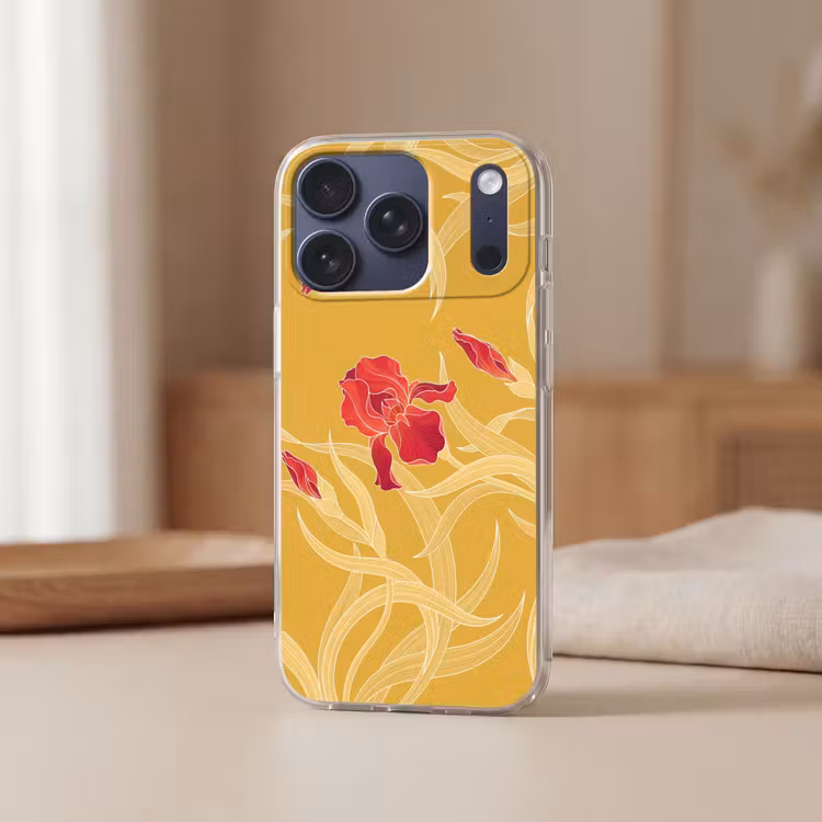 Telefoonhoesje - Bloemen - Illustratie - Rood - Bloemen - Illustratie - Rood Telefoonhoesje iPhone 17 Pro klein