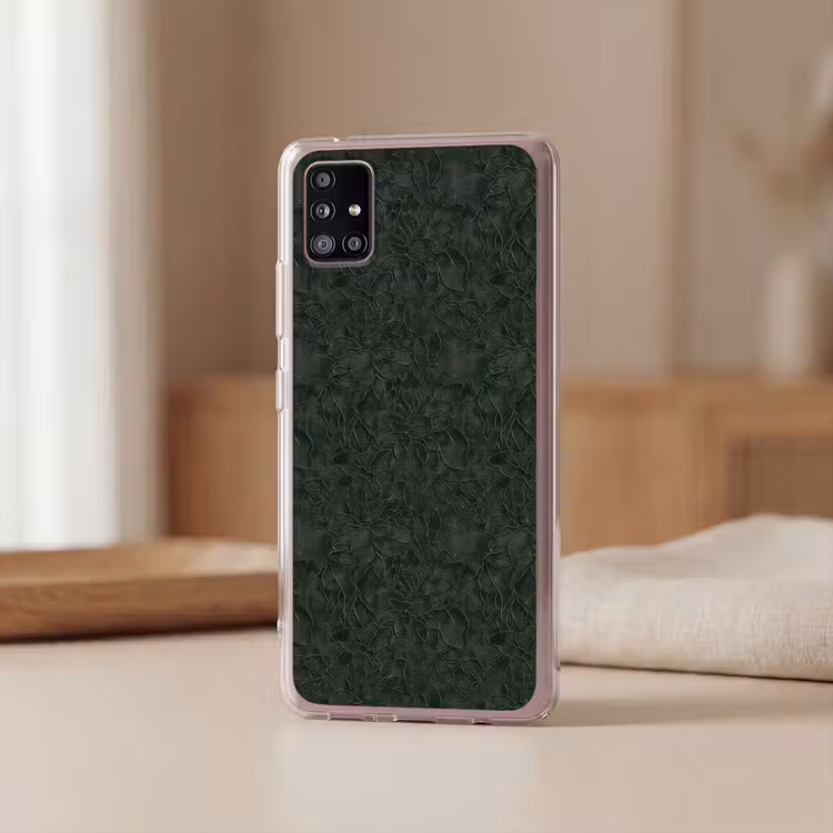 Bloemen - Lijnen - Groen Telefoonhoesje Samsung Galaxy A51 5G klein 373 -sfeer2