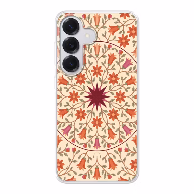 Bloemen - Mandala - Decoratief - Rood Telefoonhoesje Samsung Galaxy S26 klein -3d