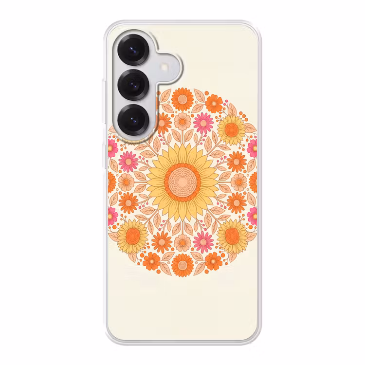 Bloemen - Mandala - Patroon - Kleurrijk Telefoonhoesje Samsung Galaxy S26 klein -3d