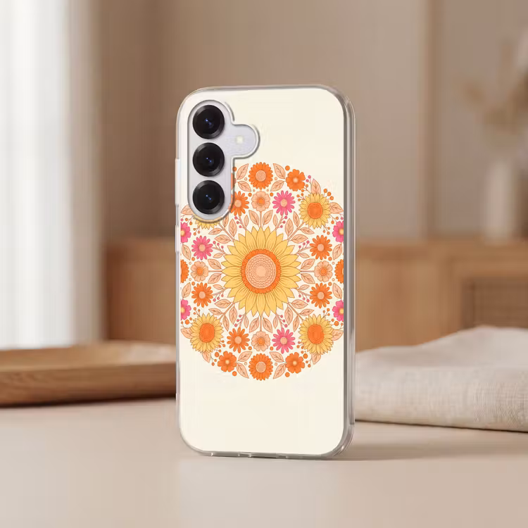 Bloemen - Mandala - Patroon - Kleurrijk Telefoonhoesje Samsung Galaxy S26 klein -sfeer2