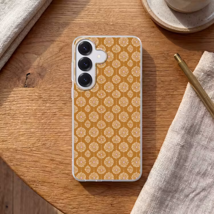 Bloemen - Modern - Oker Telefoonhoesje Samsung Galaxy S26 klein 975 -sfeer1