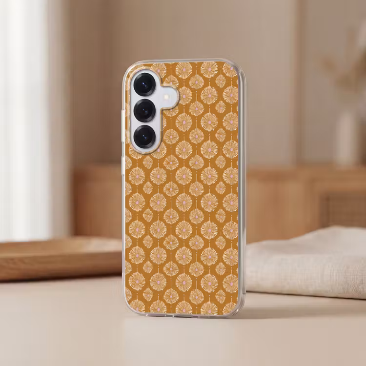 Bloemen - Modern - Oker Telefoonhoesje Samsung Galaxy S26 klein 975 -sfeer2
