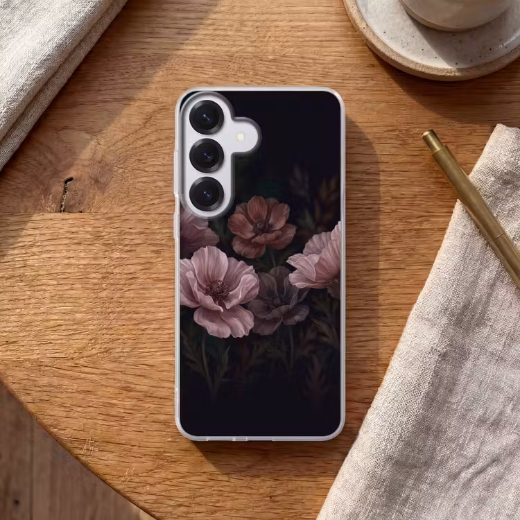 Bloemen - Natuur - Roze - Donker - Modern Telefoonhoesje Samsung Galaxy S26 klein -sfeer1