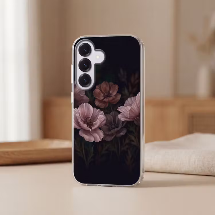 Bloemen - Natuur - Roze - Donker - Modern Telefoonhoesje Samsung Galaxy S26 klein -sfeer2