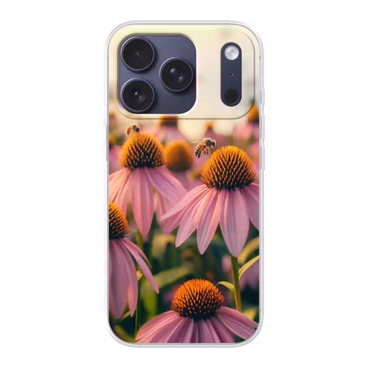 Bloemen - Paars - Bijen Telefoonhoesje iPhone 17 Pro klein -3d