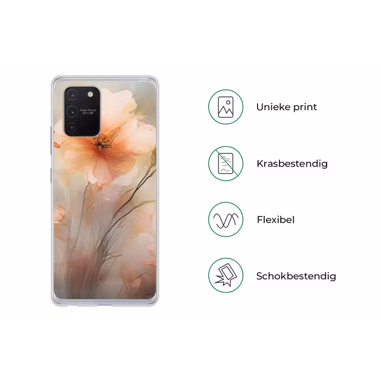 Bloemen - Pastel - Kunst - Klaprozen - Watercolor Telefoonhoesje Samsung Galaxy S10 Lite klein -specsS10Lite