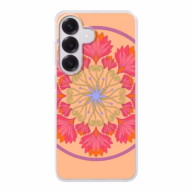 Bloemen - Patroon - Abstract - Roze - Decoratief Telefoonhoesje Samsung Galaxy S26 klein -3d