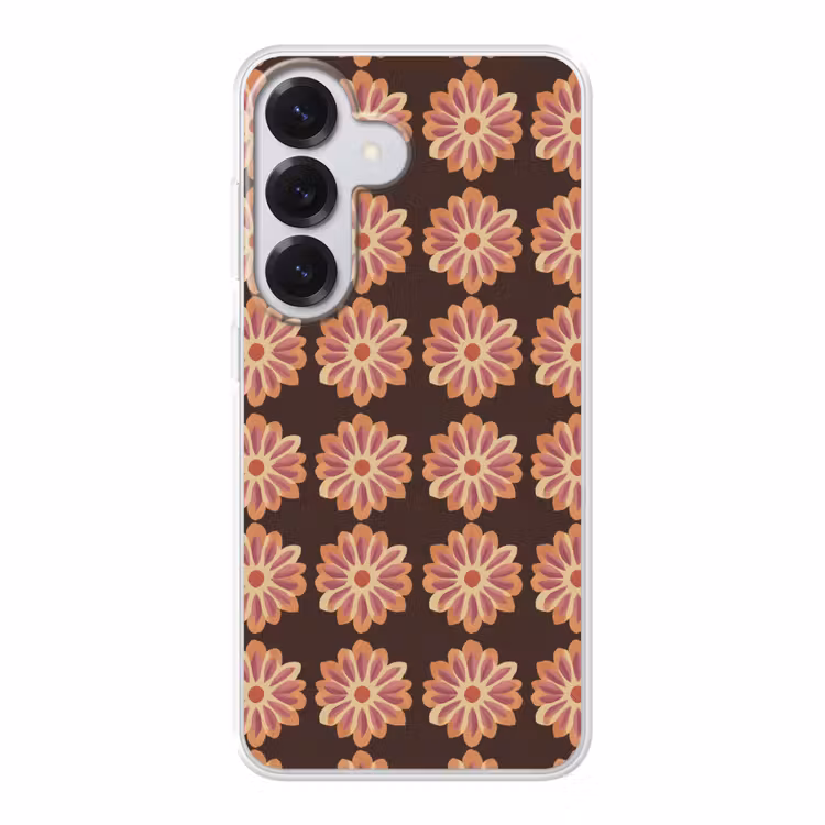 Bloemen - Patroon - Bruin Telefoonhoesje Samsung Galaxy S26 klein 975 -3d