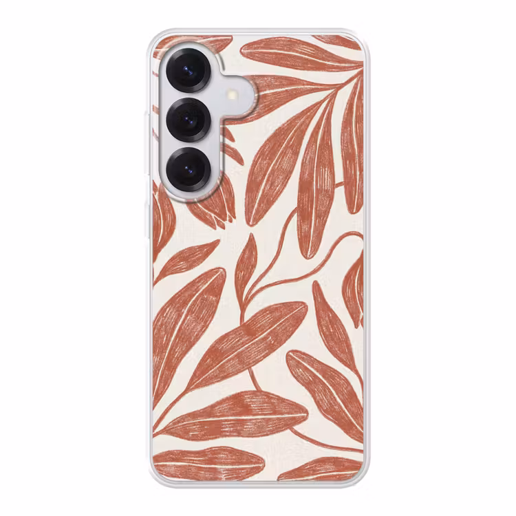 Bloemen - Patroon - Modern - Natuur - Bruin Telefoonhoesje Samsung Galaxy S26 klein -3d
