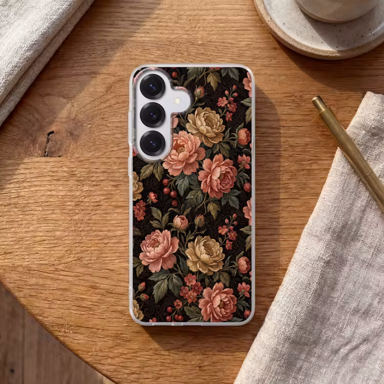 Bloemen - Patroon - Natuur - Vintage - Roze Telefoonhoesje Samsung Galaxy S26 klein -sfeer1