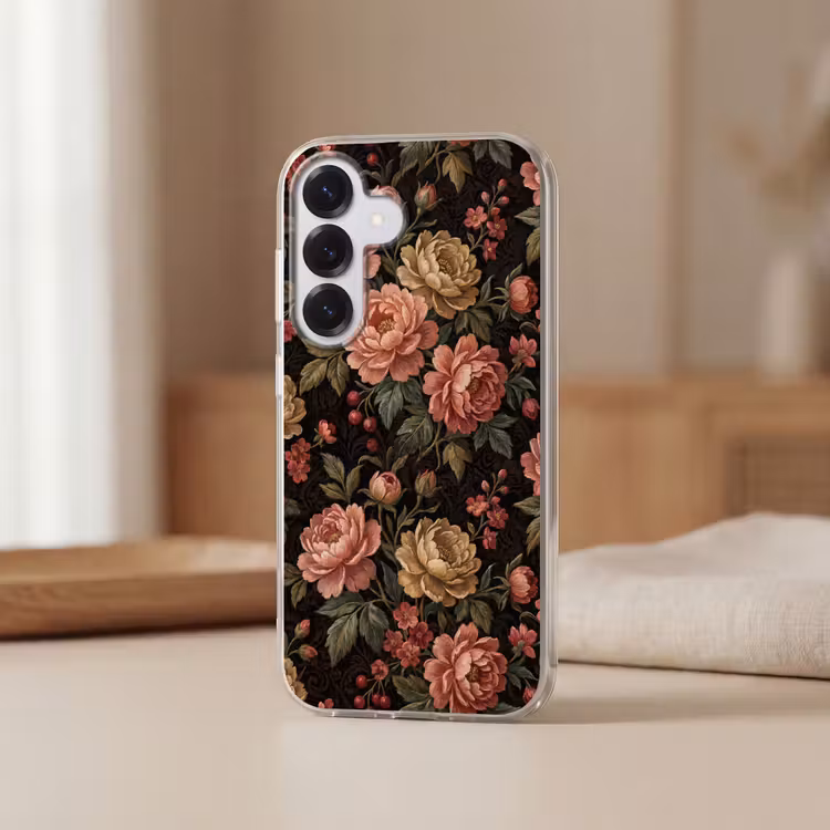 Bloemen - Patroon - Natuur - Vintage - Roze Telefoonhoesje Samsung Galaxy S26 klein -sfeer2