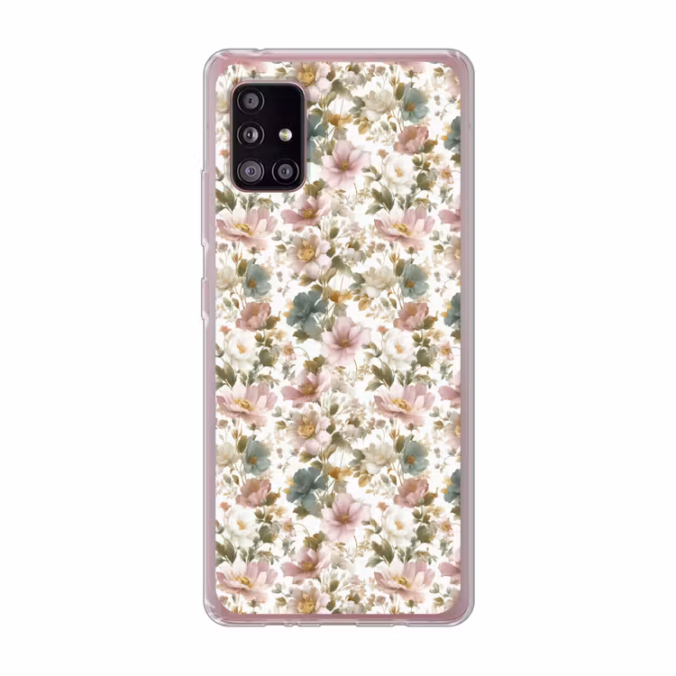 Bloemen - Patroon - Pastel Telefoonhoesje Samsung Galaxy A51 5G klein 373 -3d