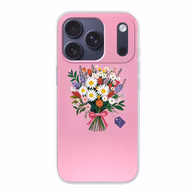 Bloemen - Quote - Kaartje - Kleurrijk Telefoonhoesje iPhone 17 Pro klein -3d