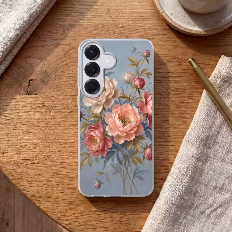 Bloemen - Roze - Beige - Modern - Natuur Telefoonhoesje Samsung Galaxy S26 klein -sfeer1